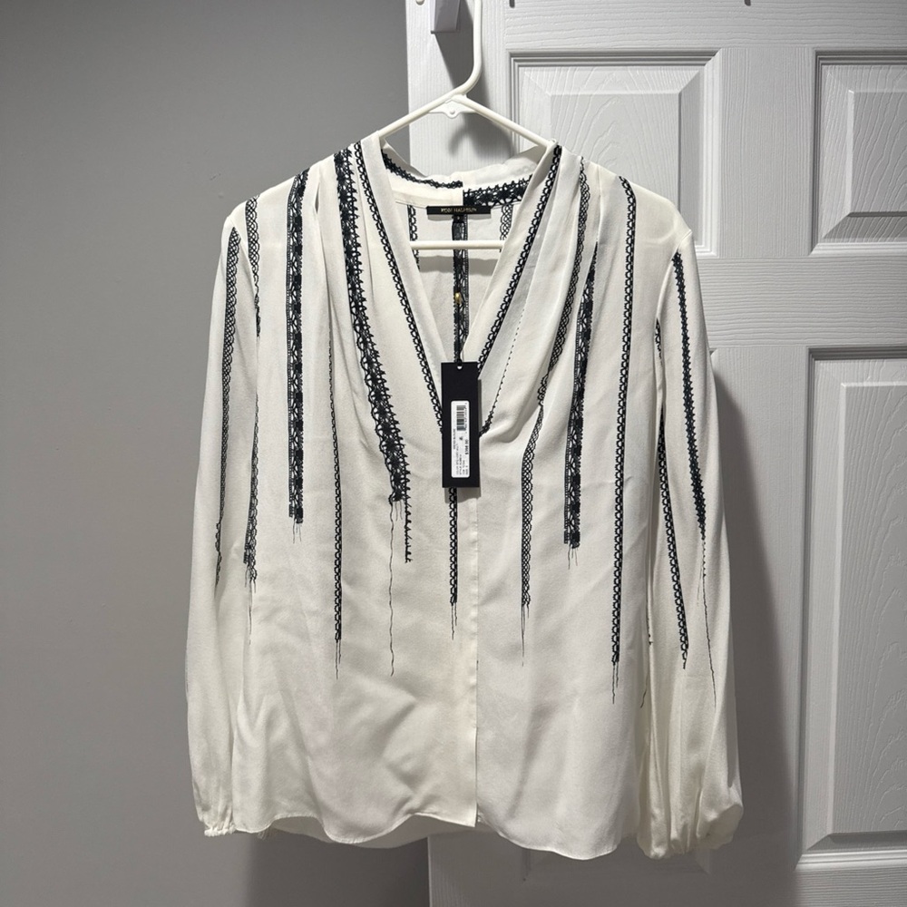 Kobi Halperin Luxury Wendi Blouse 100% Silk Womens Size Small Long Sleeve Nwt
